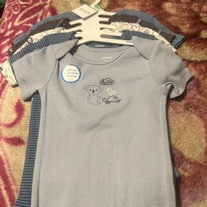 Carter's Blue and Gray Baby Onesie Set